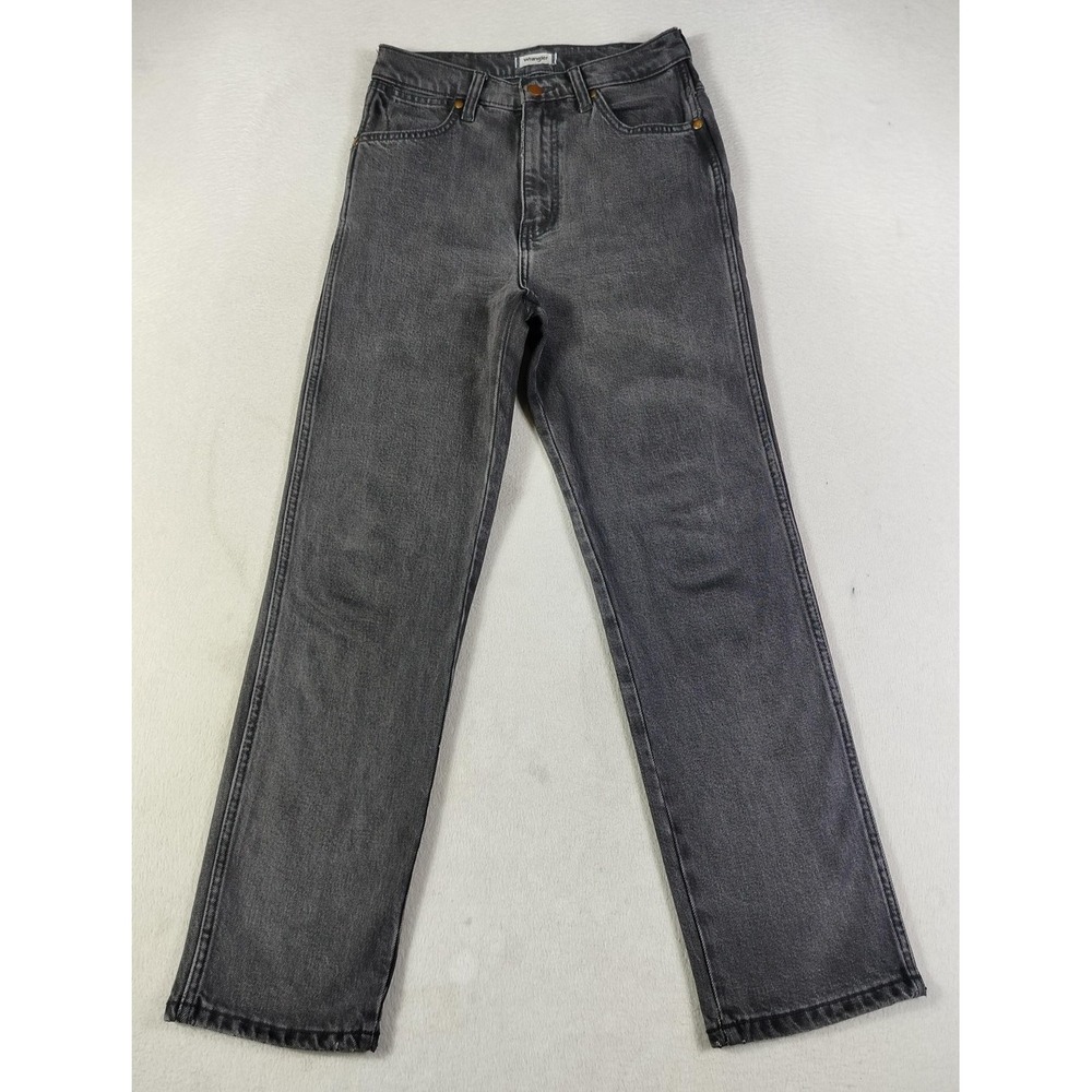 Wrangler Wild West Jeans Womens 27 Gray Charcoal Wash High Rise Straight Stretch